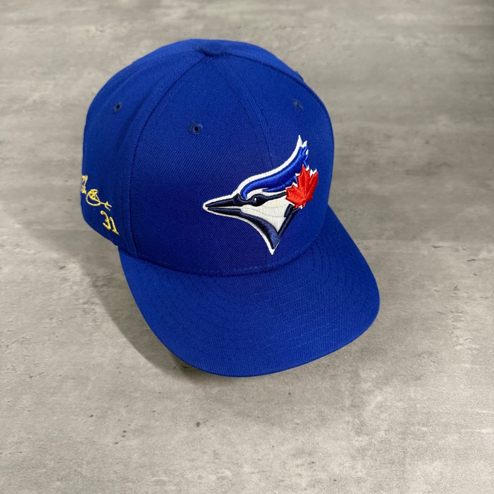 New Era Toronto Blue Jays Hat 7 5/8 Blue 59FIFTY Fitted Gold Auto Signatures MLB